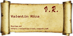 Valentin Róza névjegykártya
